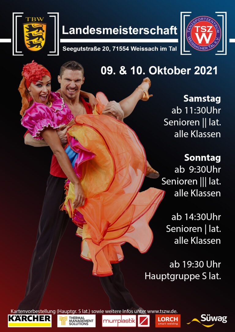 Let‘s Dance heißt es wieder am 09. und 10. Oktober 2021 im Weissacher Tal